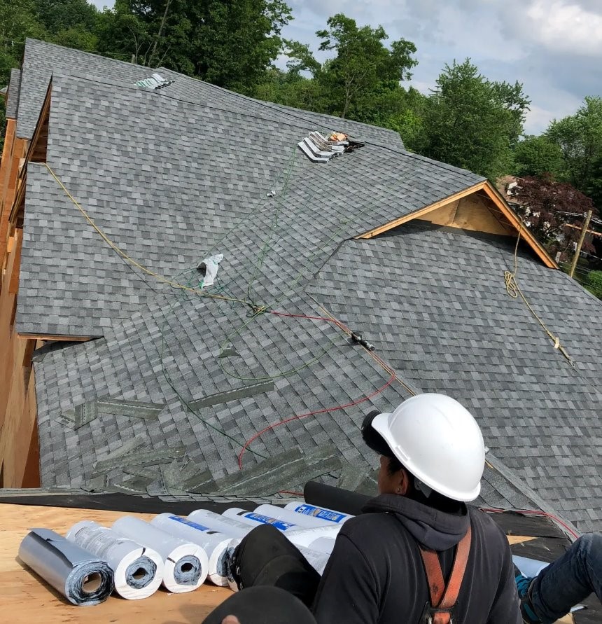 JTM Home Improvement LTD arial view of new residential home exterior renovations